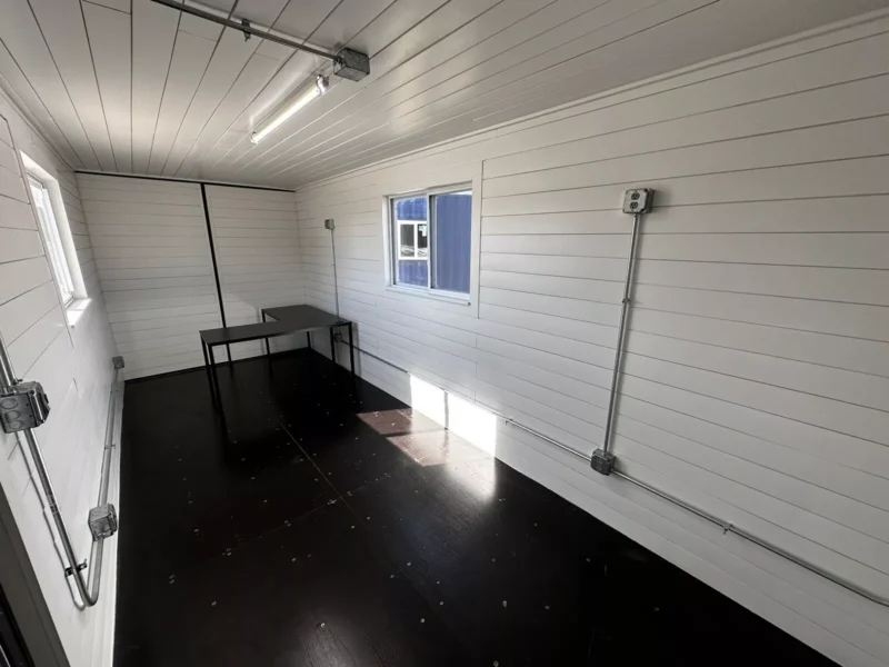 20 ft 20’ Slate Gray Shiplap 120V Shipping Container Office Minisplit - Image 3