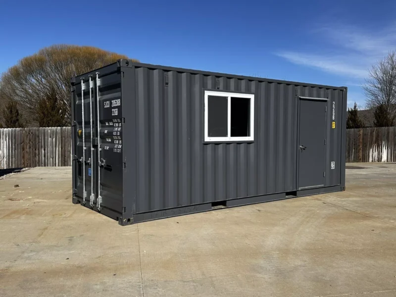 20 ft 20’ Slate Gray Shiplap 120V Shipping Container Office Minisplit - Image 6