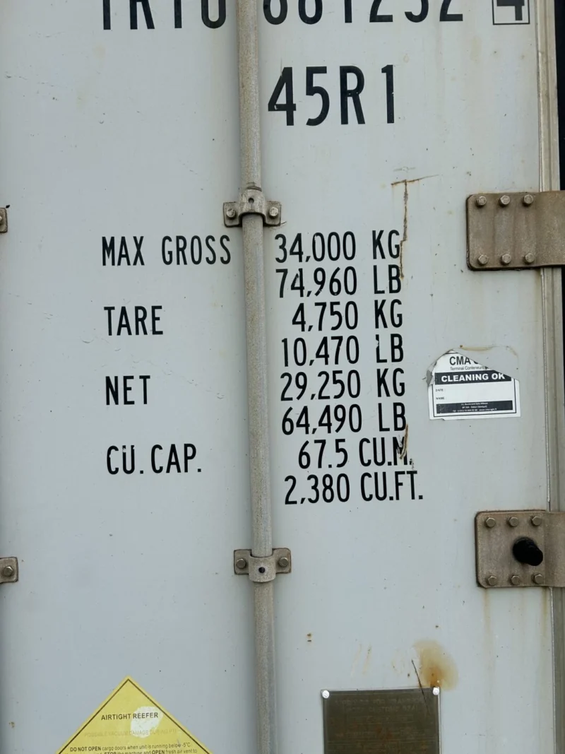 2009 40Ft High Cube Refrigerated Storage Container – CCR18757 - Image 3