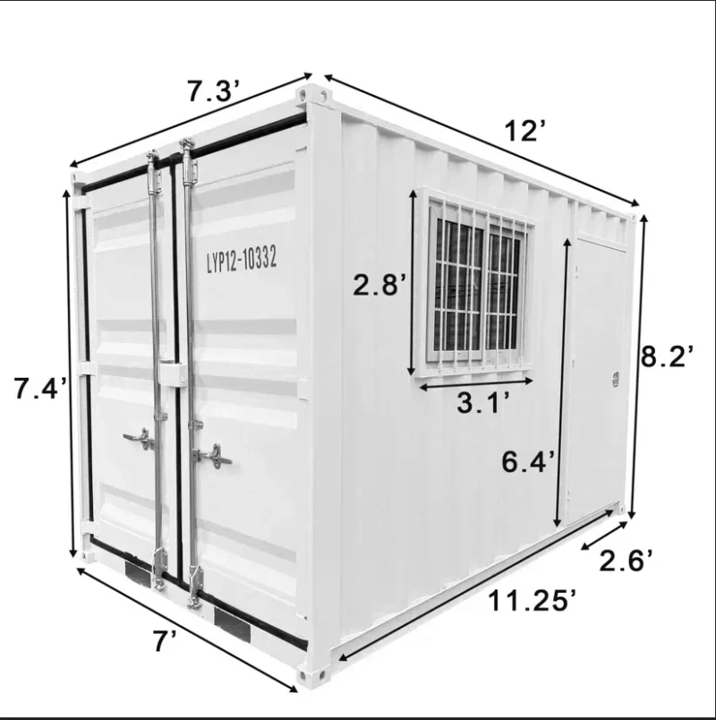 Chery 12ft Small Cubic Shipping Container Portable Home for Camping Spot& Shop - Image 2