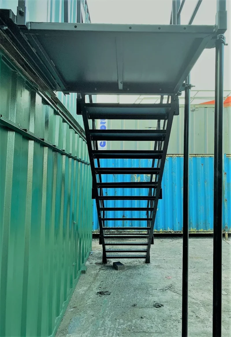 Container Site Office Steel Stair Kit - Refurbished - Image 6