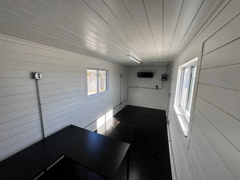 20 ft 20’ Slate Gray Shiplap 120V Shipping Container Office Mini Split - Image 8
