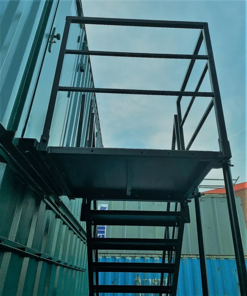 Container Site Office Steel Stair Kit - Refurbished - Image 7