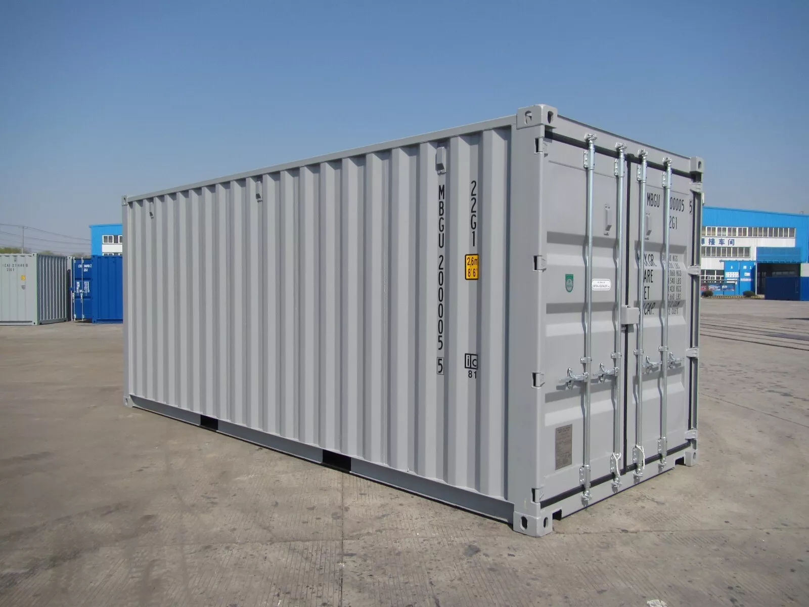 Shipping Containers 20ft RAL 7035 light grey